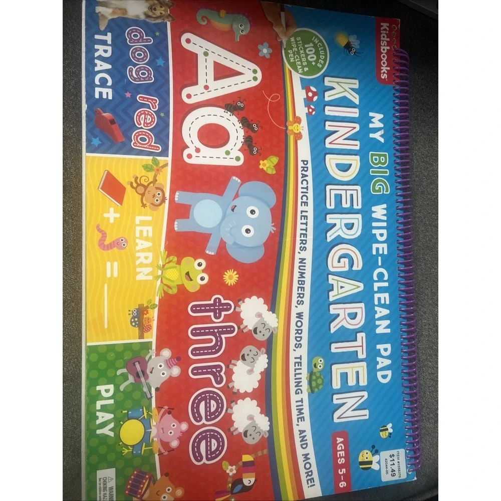 My Big Wipe Clean Kindergarten by Rainstorm Publishing (2020, Hardcover)